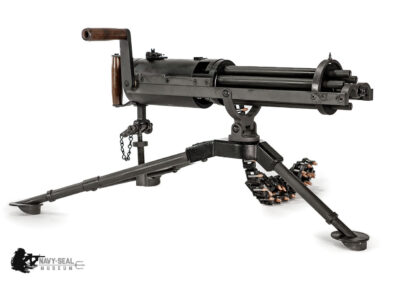 Custom engraved Belt Fed .22LR Gatling Gun by Tailored Arms