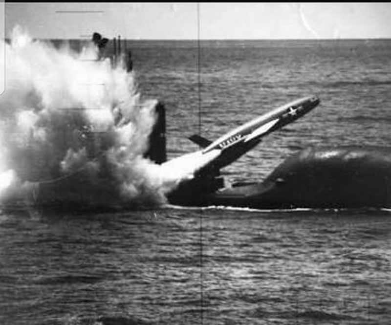 USS Grayback (SSG-574) launching Regulus a missile. USS Grayback (SSG-574) launching Regulus a missile.