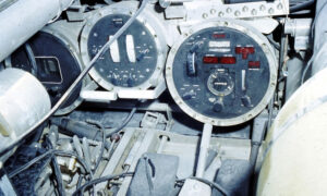 MK IX SDV cockpit-interior view; pilot on the left, navigator on the right. The men operated in a prone position.