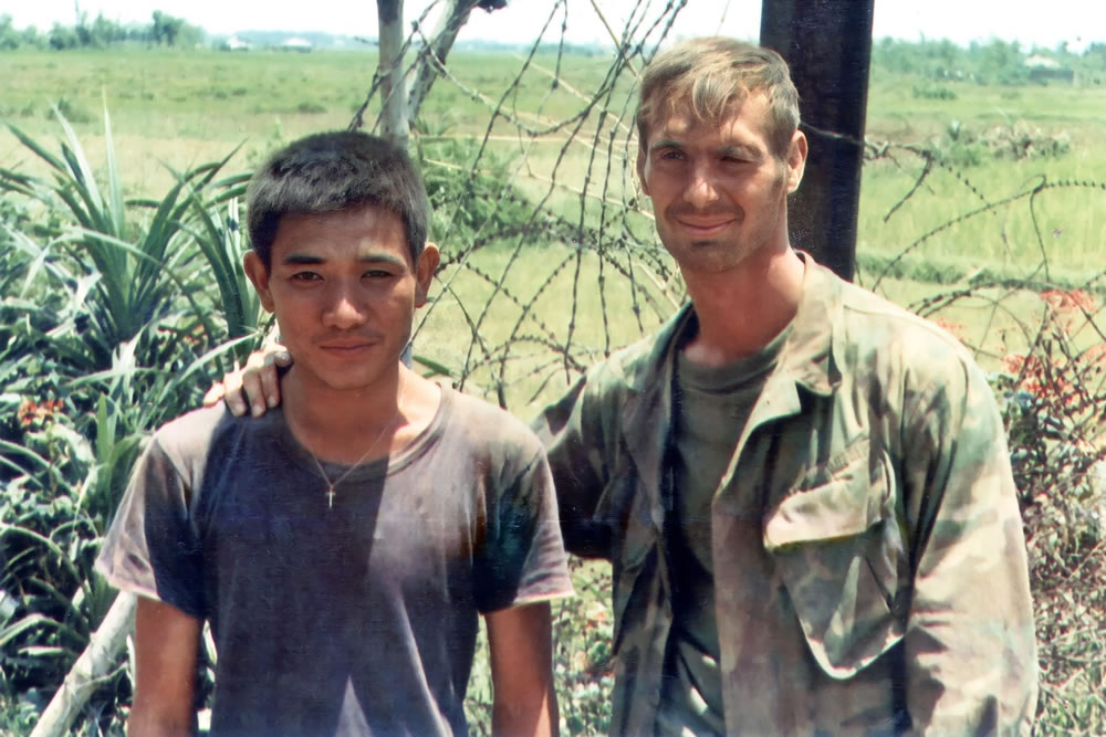 U.S. Navy SEAL Lieutenant Tom Norris and South Vietnamese SEAL Petty Officer Kiet Van Nguyen seen after their courageous rescue of U.S. Air Force LTCOL Iceal "Gene" Hambleton. (USN)