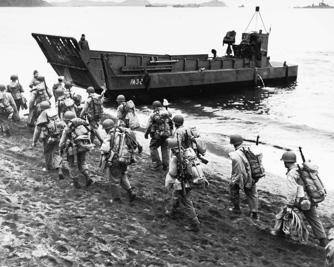 August 1943: Occupation of Kiska by U.S. and Canadian forces. (USN Photo)