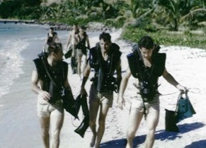UDT men during LARU training at St. Thomas, USVI in 1947