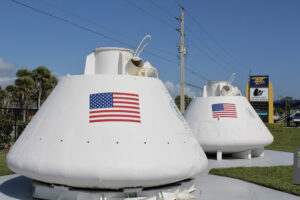 The Apollo Space Capsule is on display at the National Navy SEAL Museum in Fort Pierce, Florida.