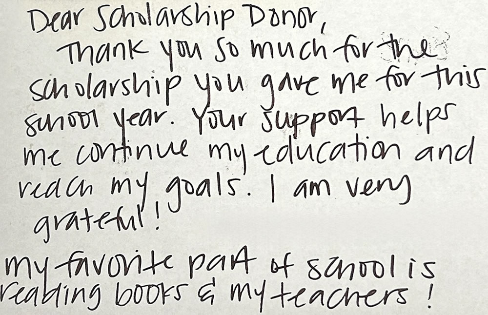 Scholarship Program - Feedback from our Families Scholarship Program - Feedback from our Families