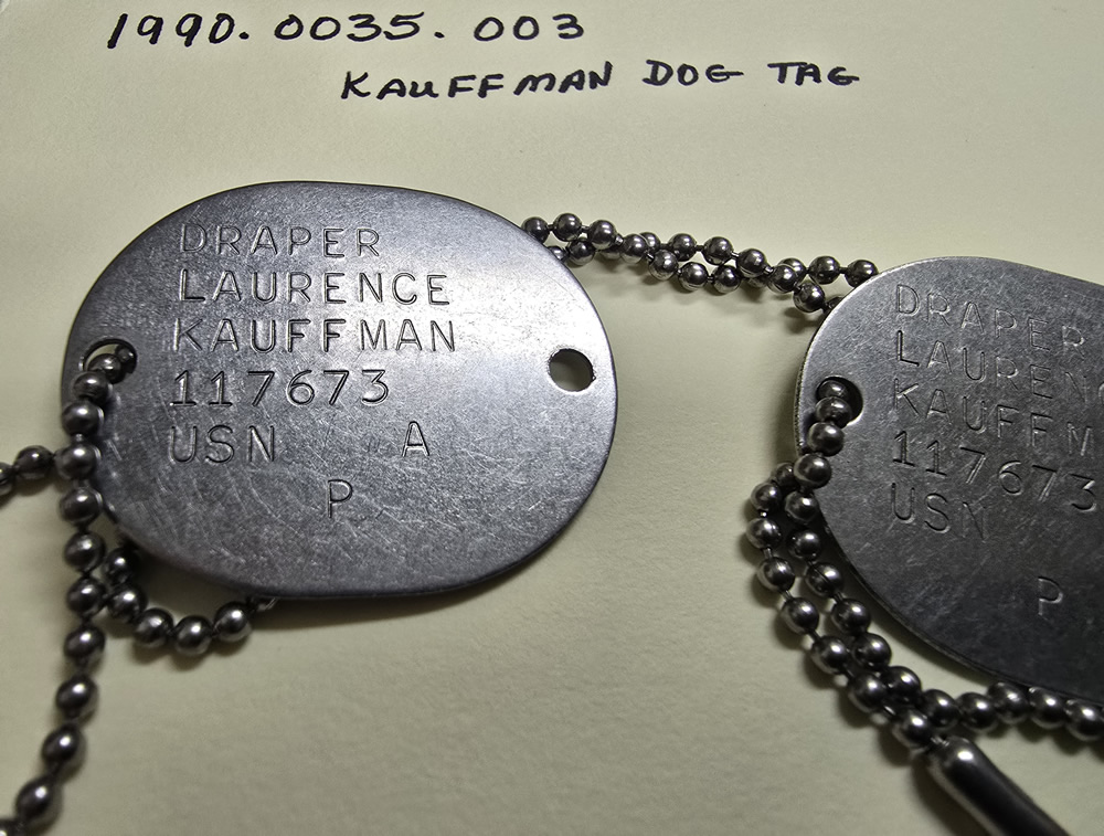 Dog Tags of Draper L. Kauffman Dog Tags of Draper L. Kauffman