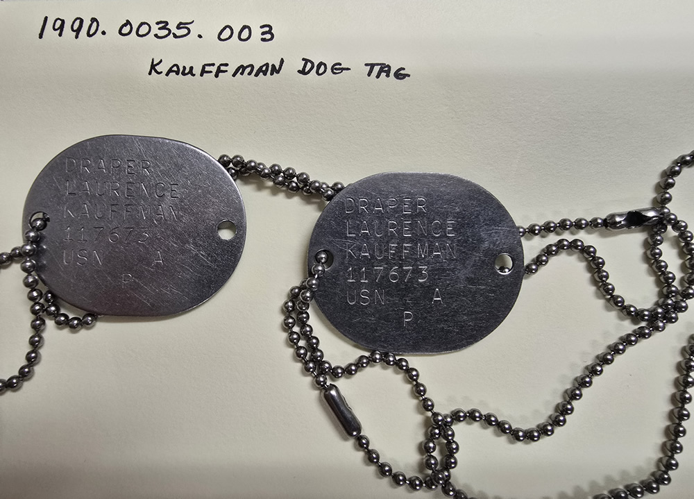Dog Tags of Draper L. Kauffman Dog Tags of Draper L. Kauffman